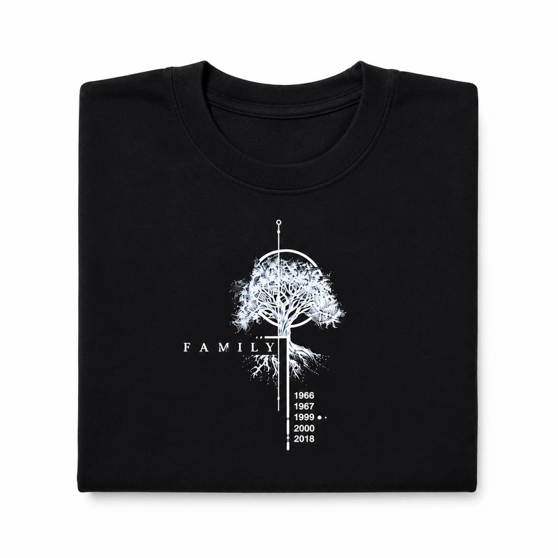 تیشرت آستین کوتاه یقه گرد مردانه مدل Family - تصویر 4