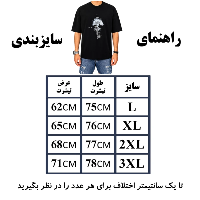 تیشرت آستین کوتاه یقه گرد مردانه مدل Family - تصویر 3